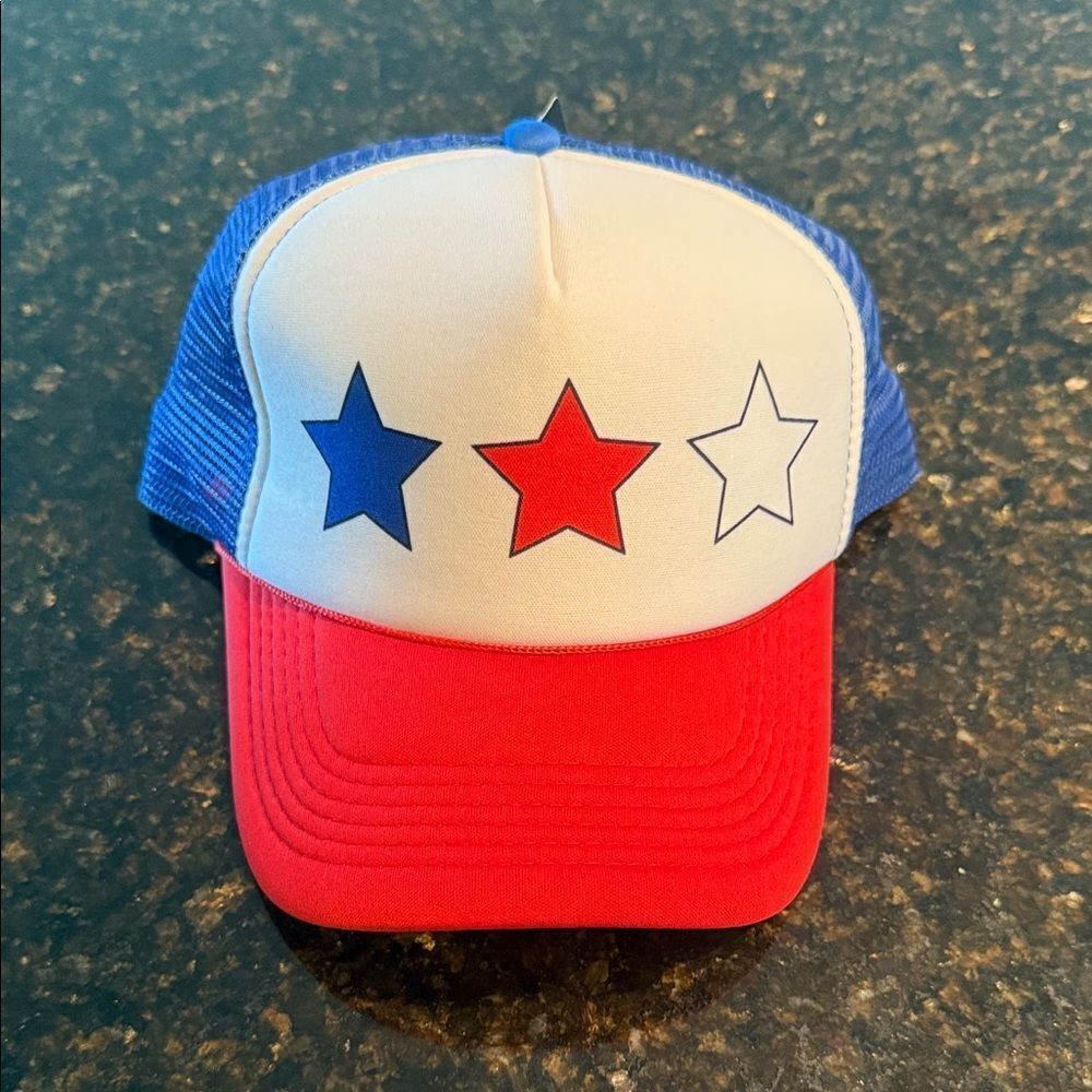 Red, White, and Blue Star Trucker Hat BRAND NEW - Adjustable Snap Back NWT
